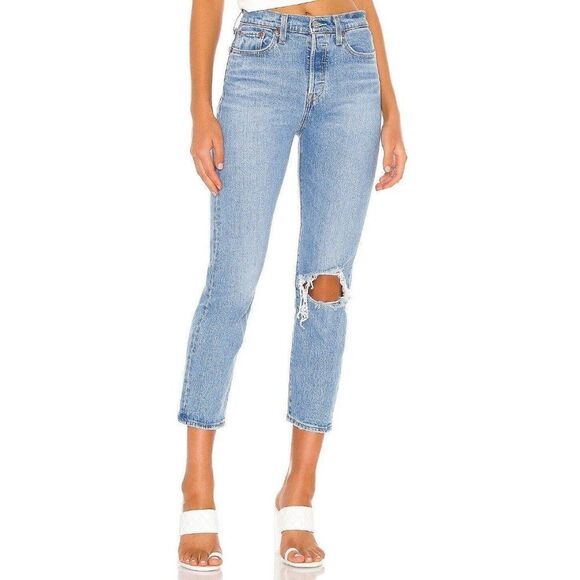 Levis Wedgie Straight Jeans Womens 32x26 Denim Medium Wash High Rise 349640091 - Picture 1 of 8